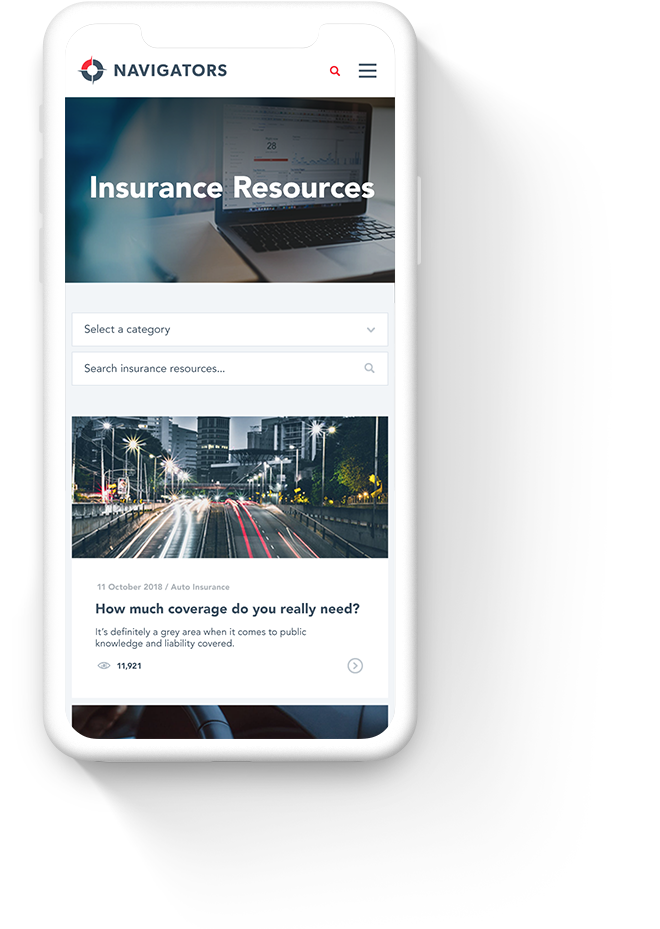Mobile Website Design for Insurance Companies - Navigations Insurance