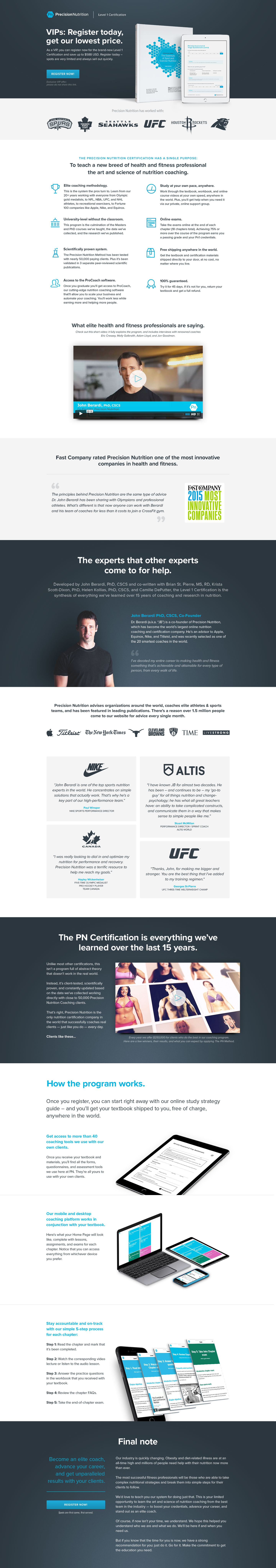 Landing Page Design for Health & Fitness Industry