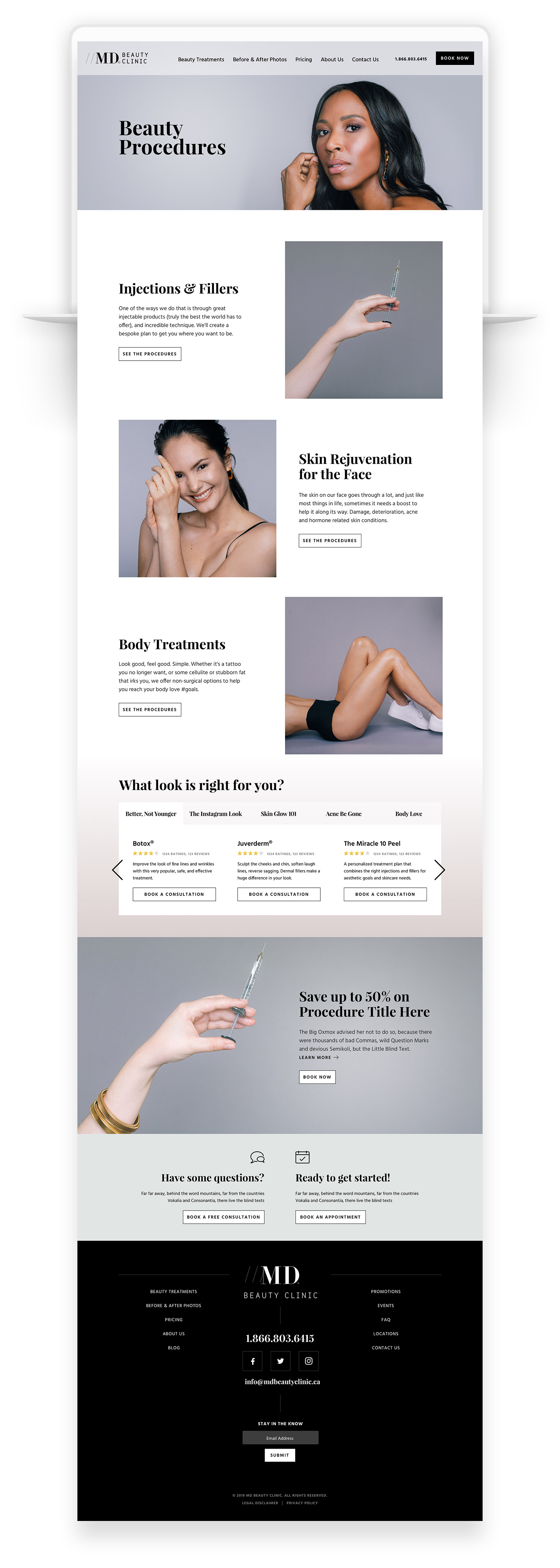 Beauty Clinic Web Design for MD Beauty Clinic