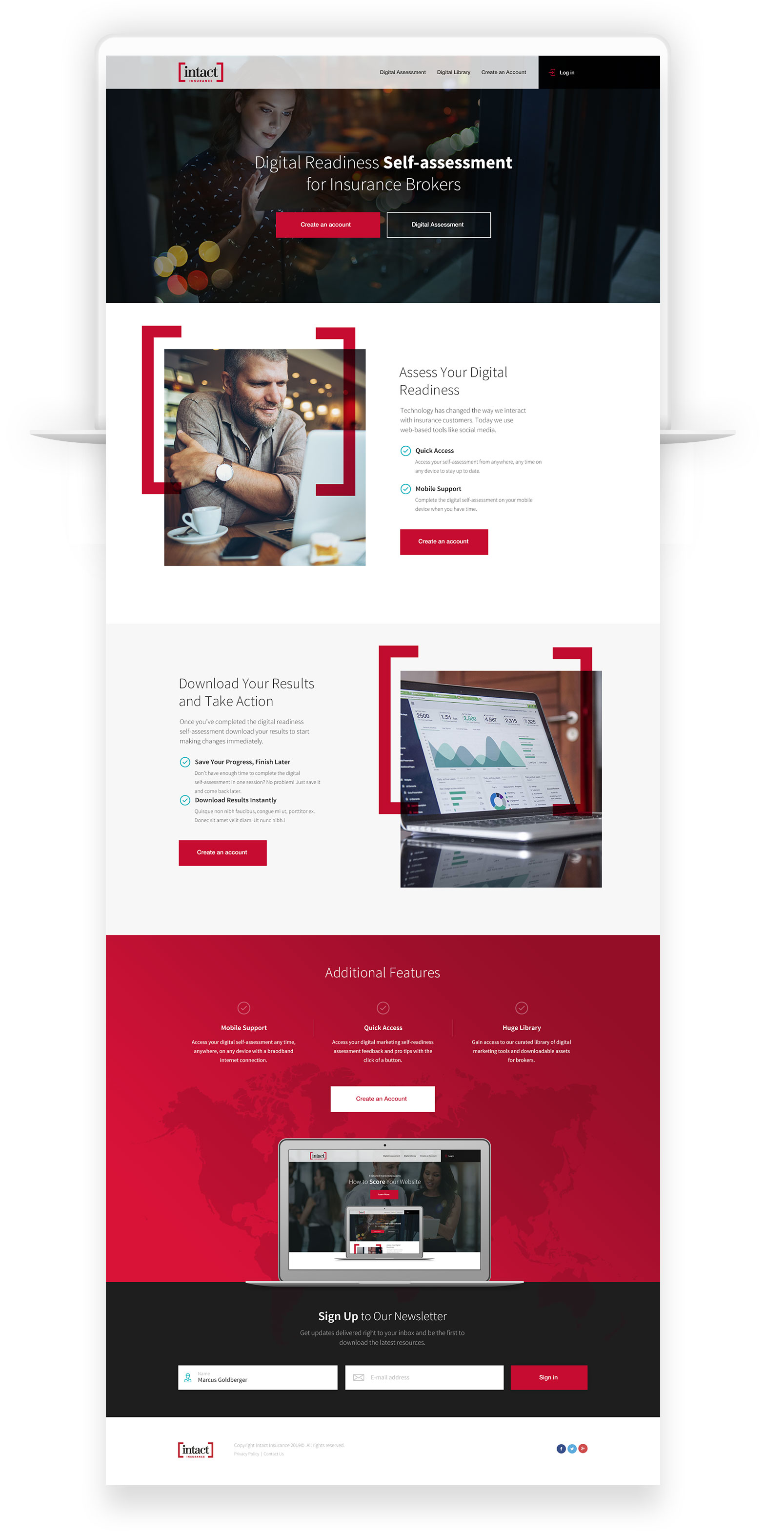 Web Design for Insurance Company – Intact Digital Self-Assessment