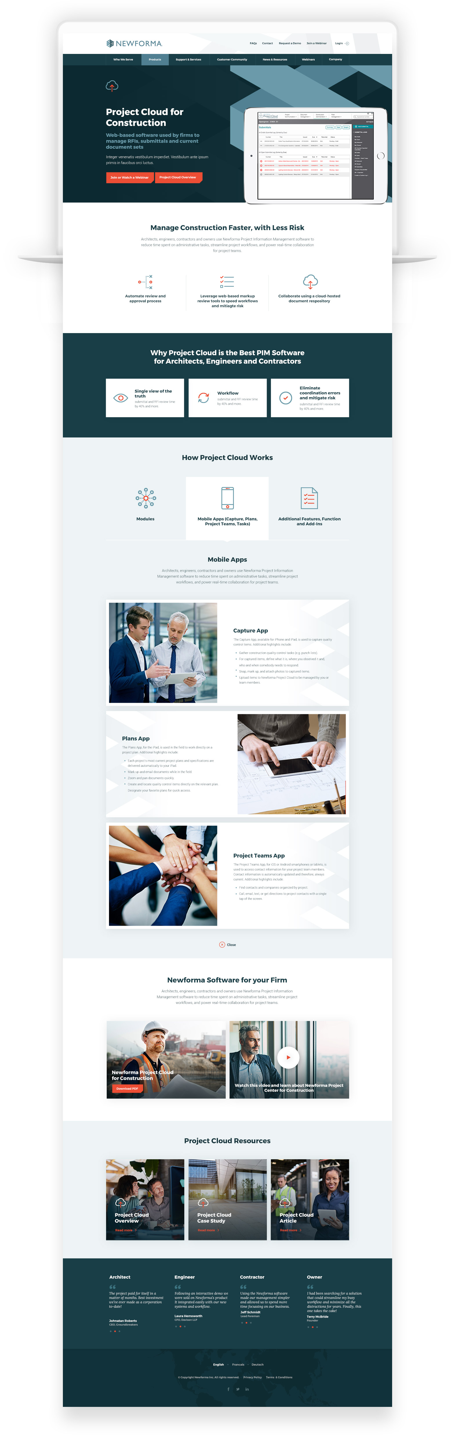 Web Design for Software Company - Newforma