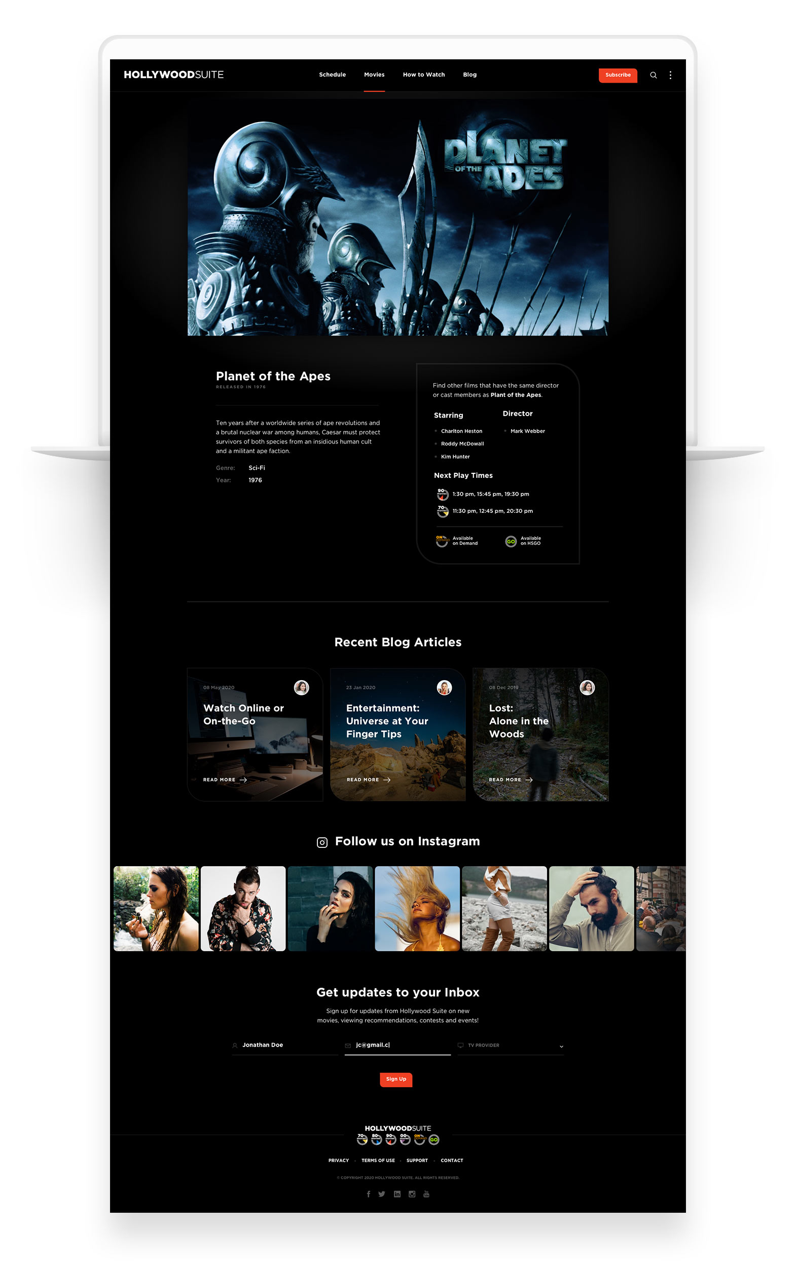 Custom Web Design for Hollywood Suite