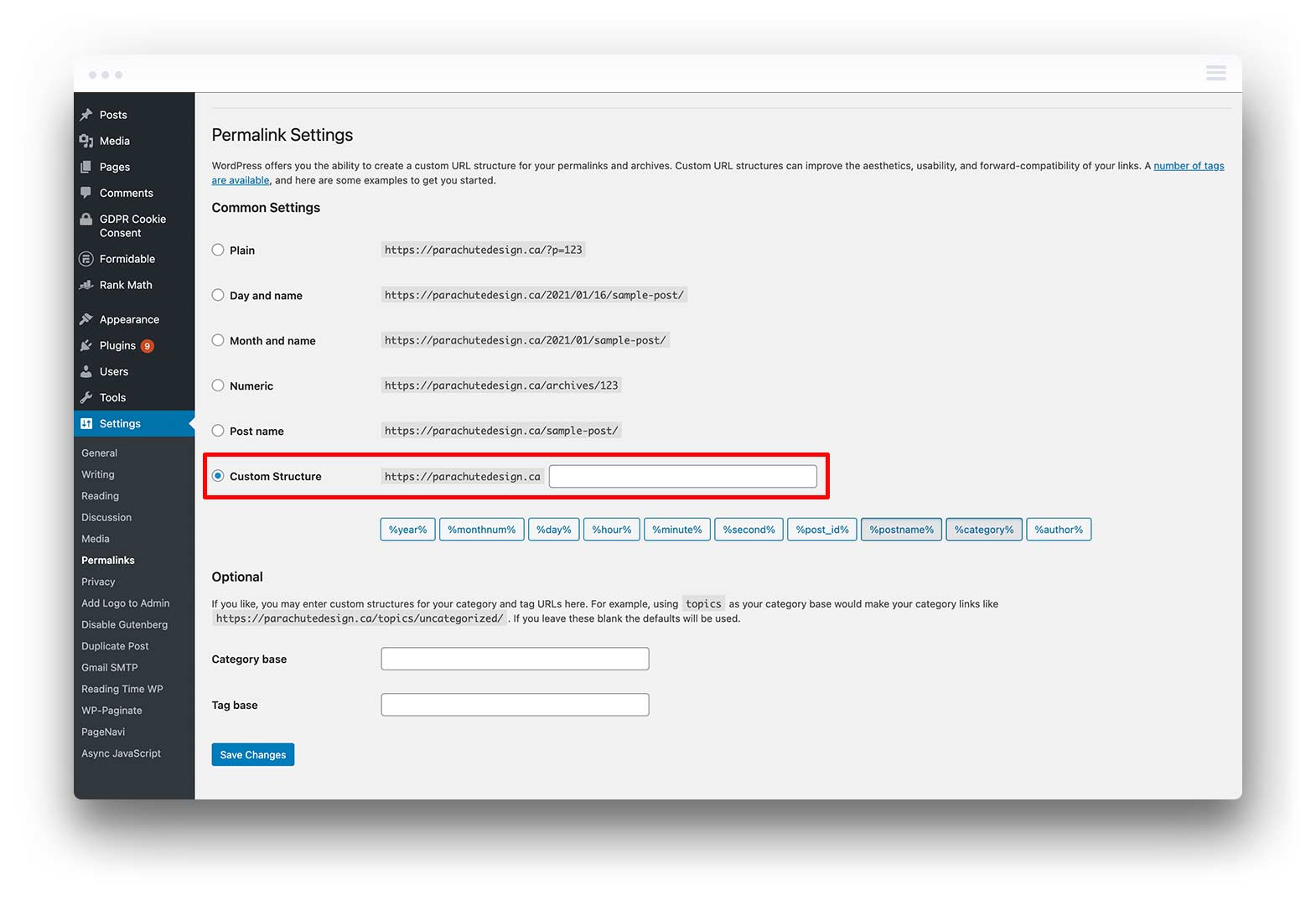 Define URL Structure