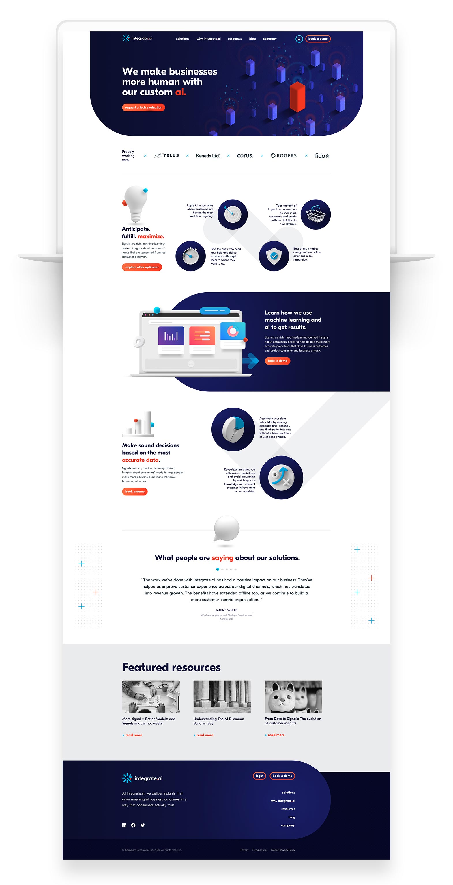 Tech Website Design for integrate.ai