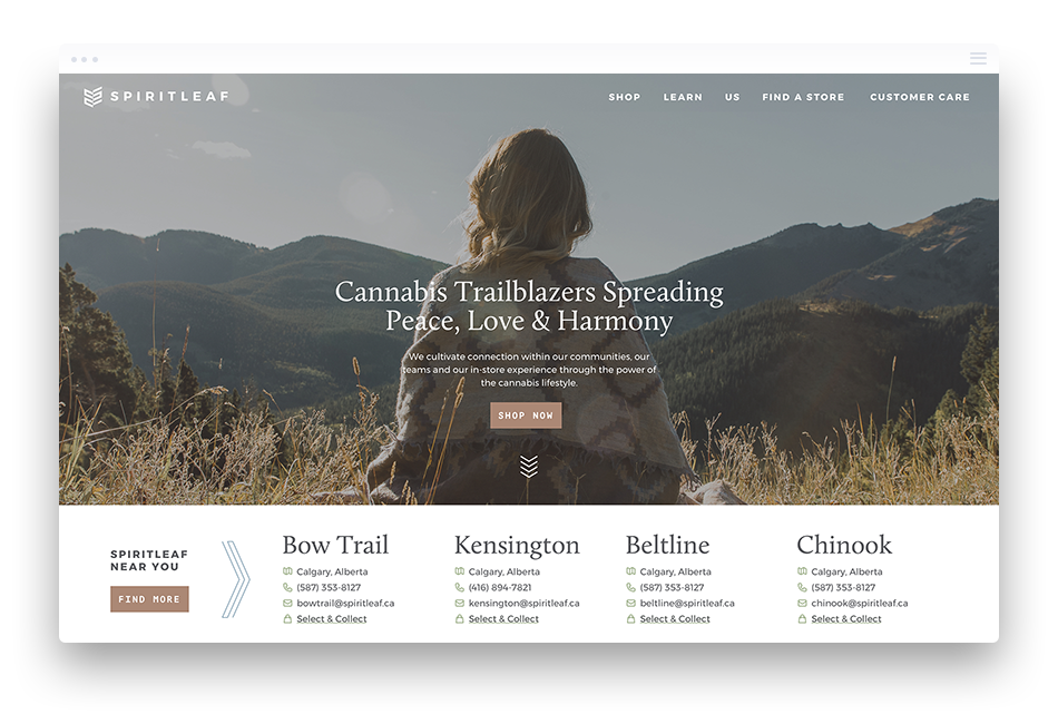 Cannabis Web Design – Spiritleaf