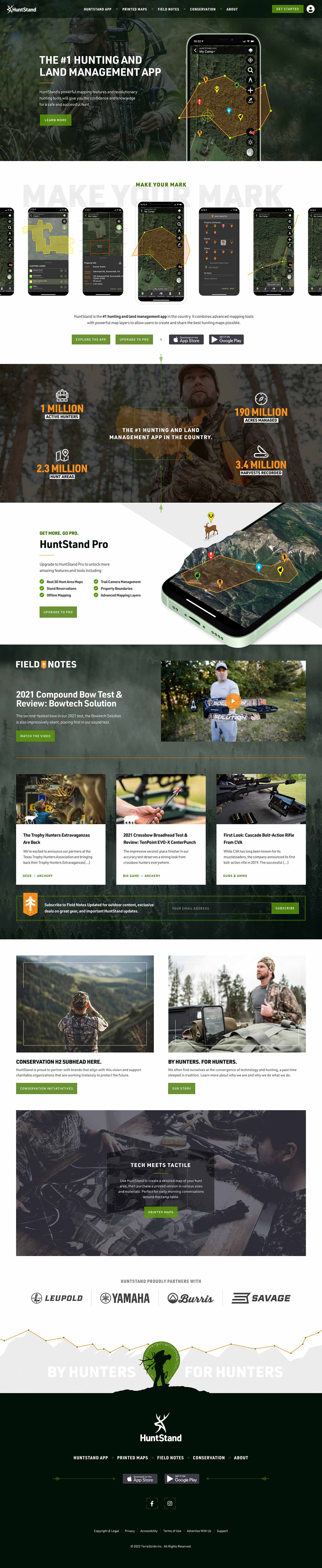 Huntstand Mobile App Website Design