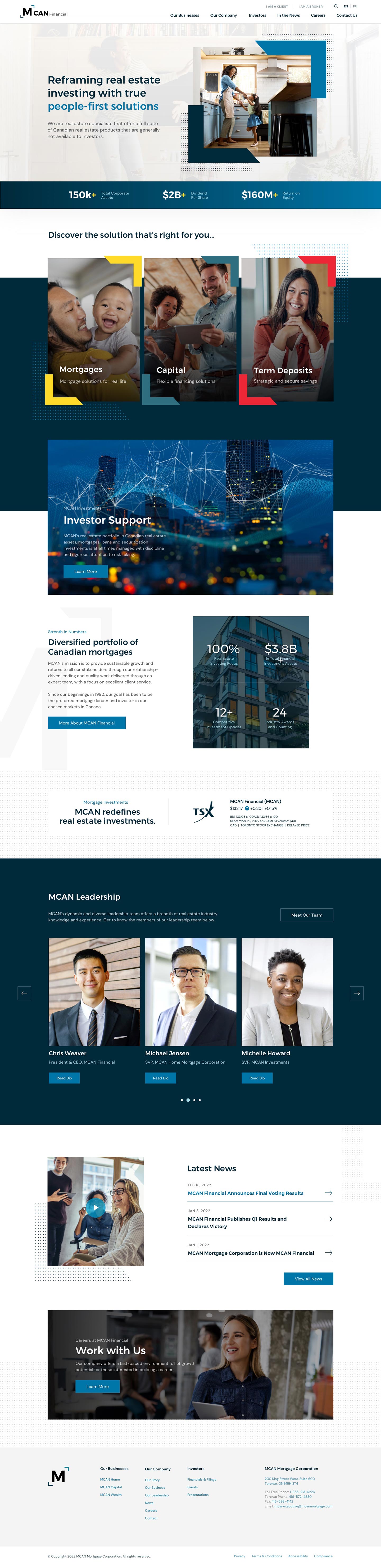 MCAN Financial Website Design