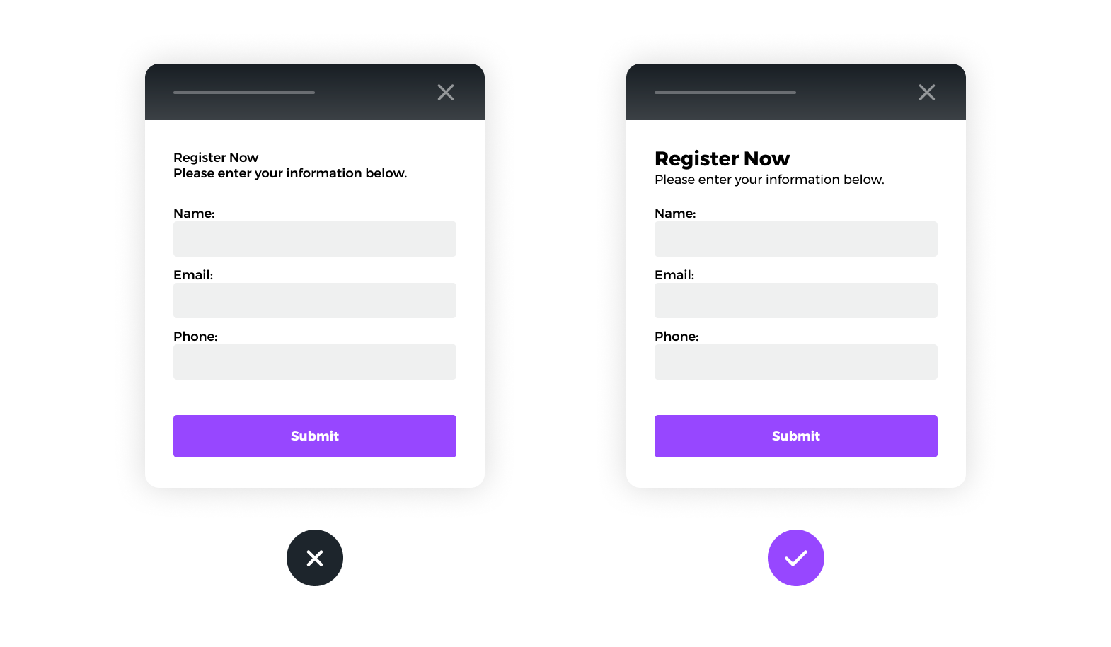 Give Your Form A Clear Title And Labels