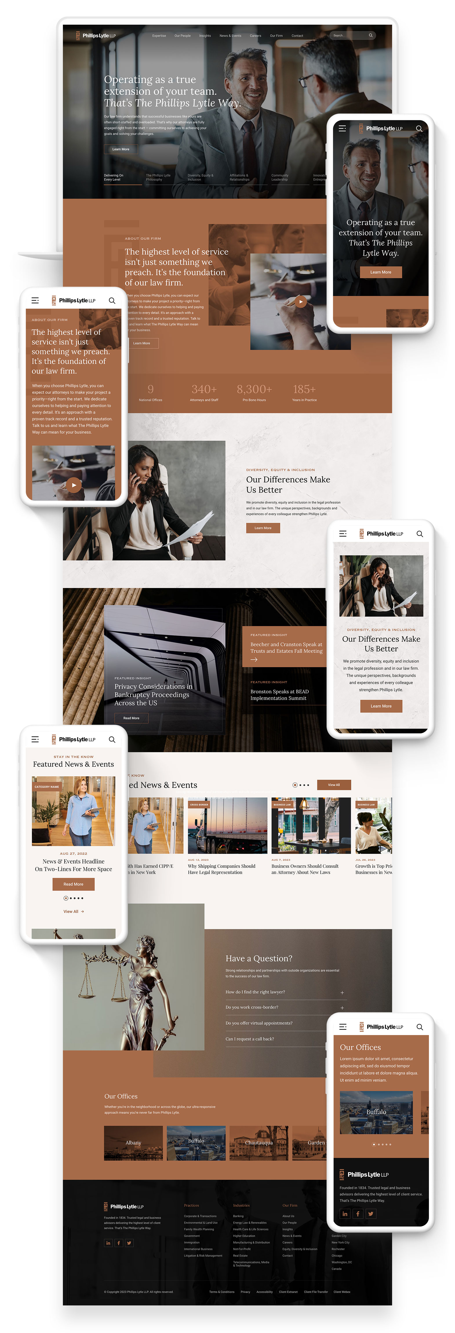 US Law Firm Website Design for Phillips Lytle LLP