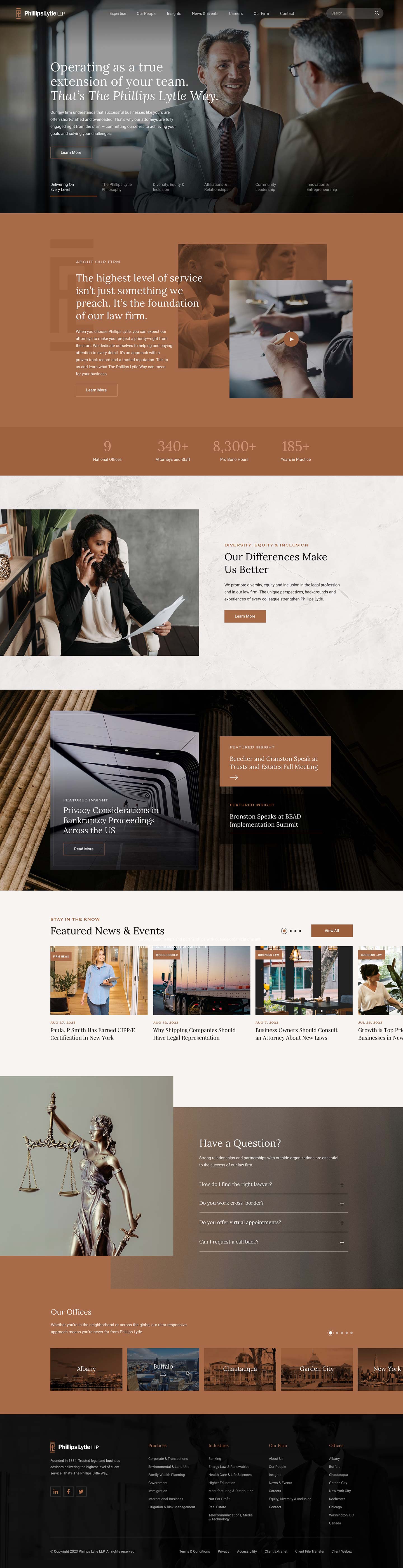 Website Design for Phillips Lytle, US-based Law Firm