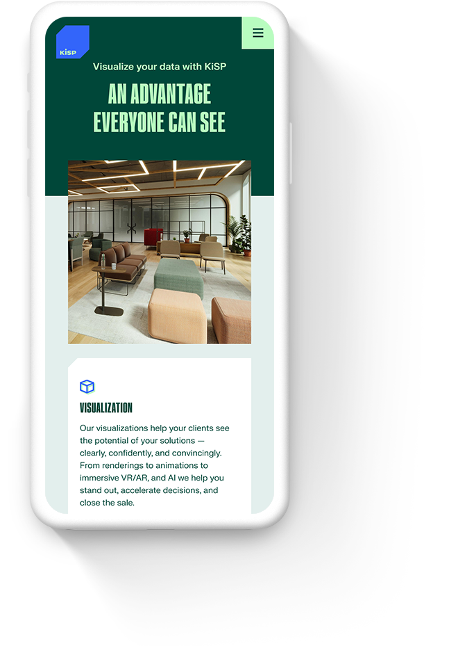 Mobile web design for tech company: KiSP