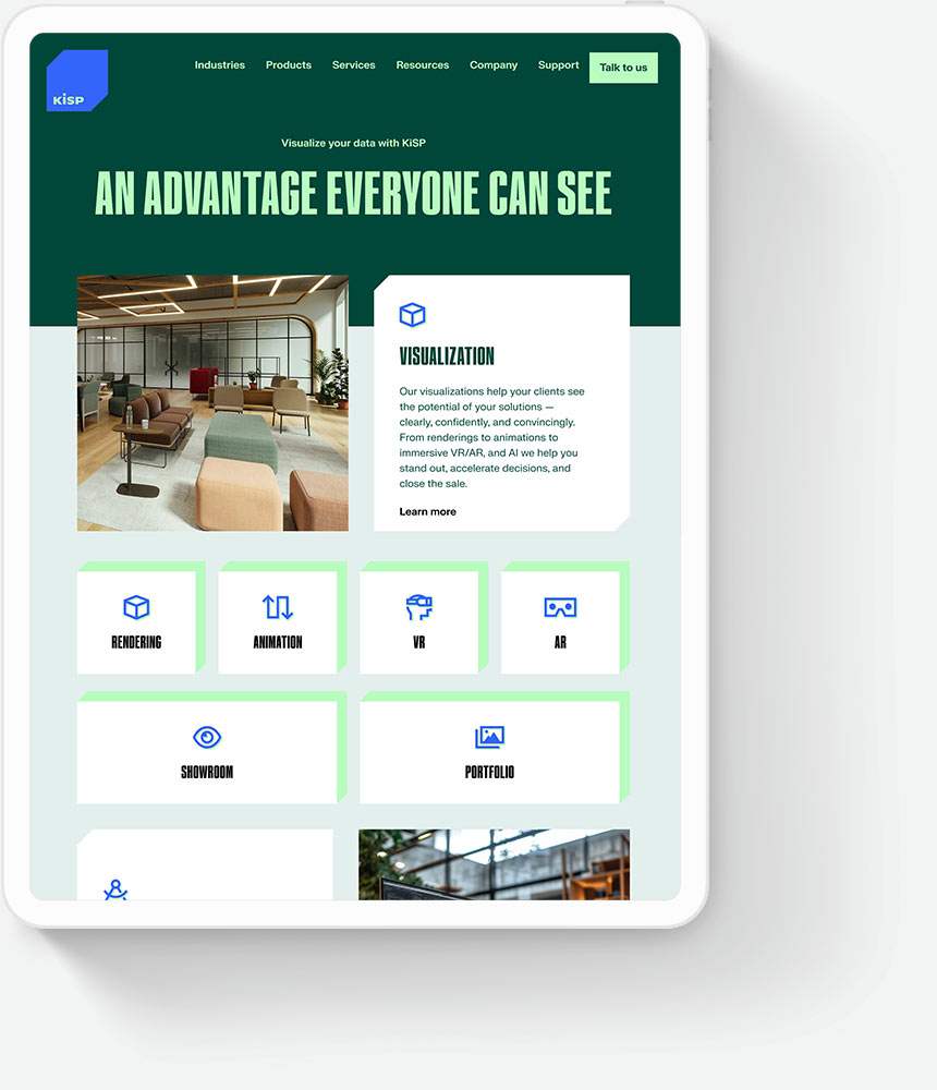 Responsive web design for tech company: KiSP