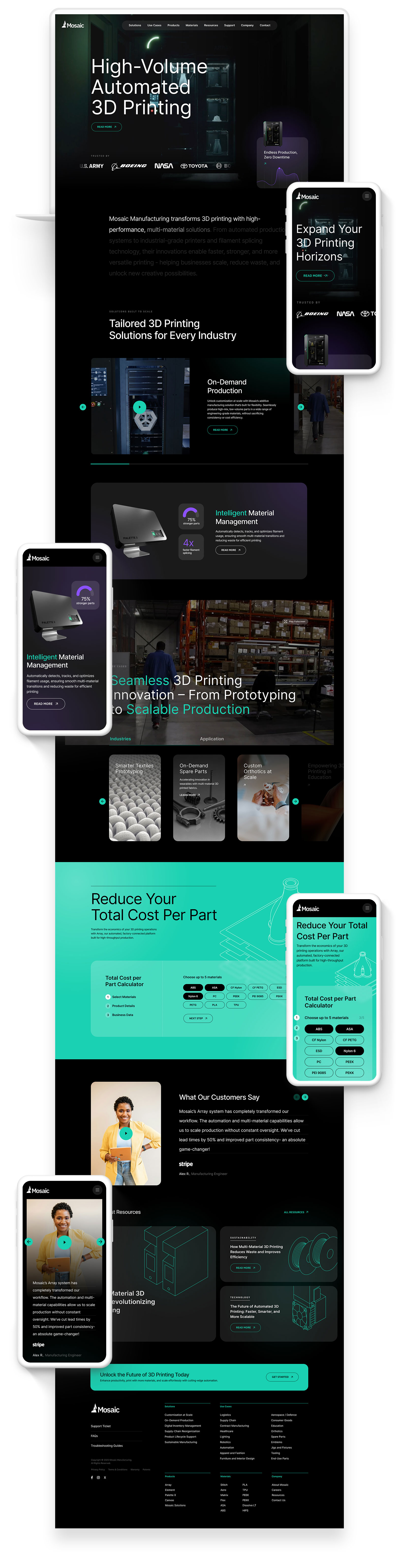 Industrial Manufacturing Web Design for Mosaic