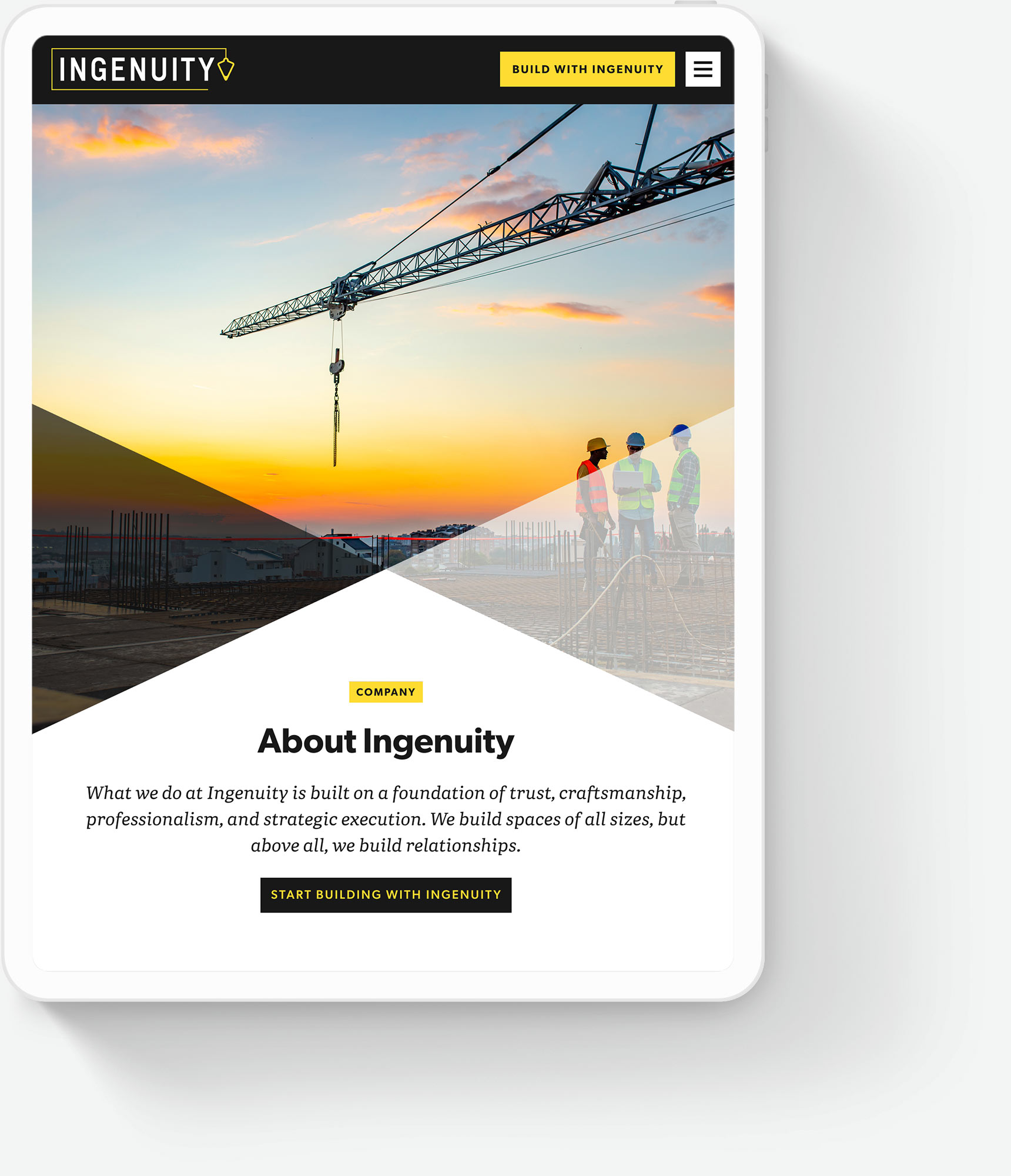 Responsive Website Design for Construction Companies – Ingenuity