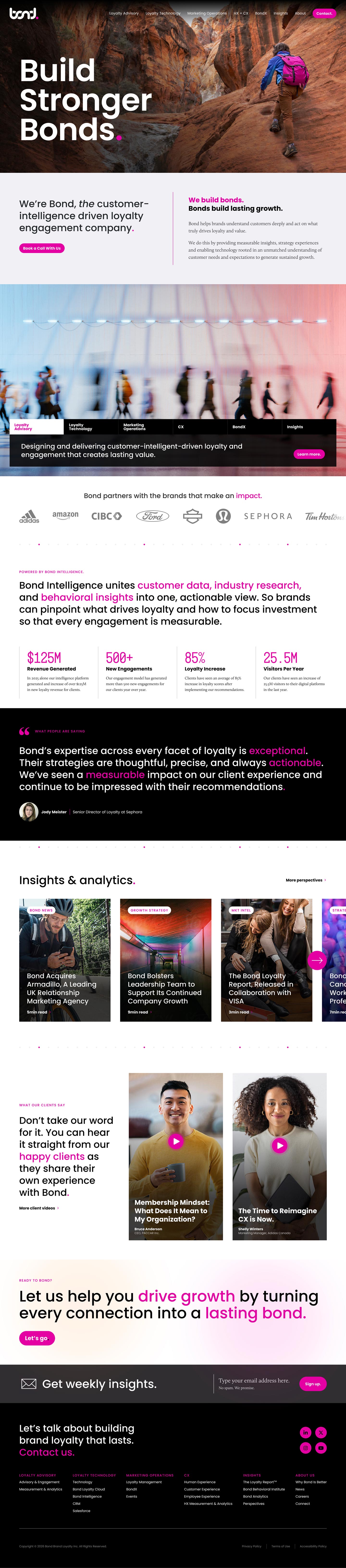 Bond Brand Loyalty Web Design Case Study