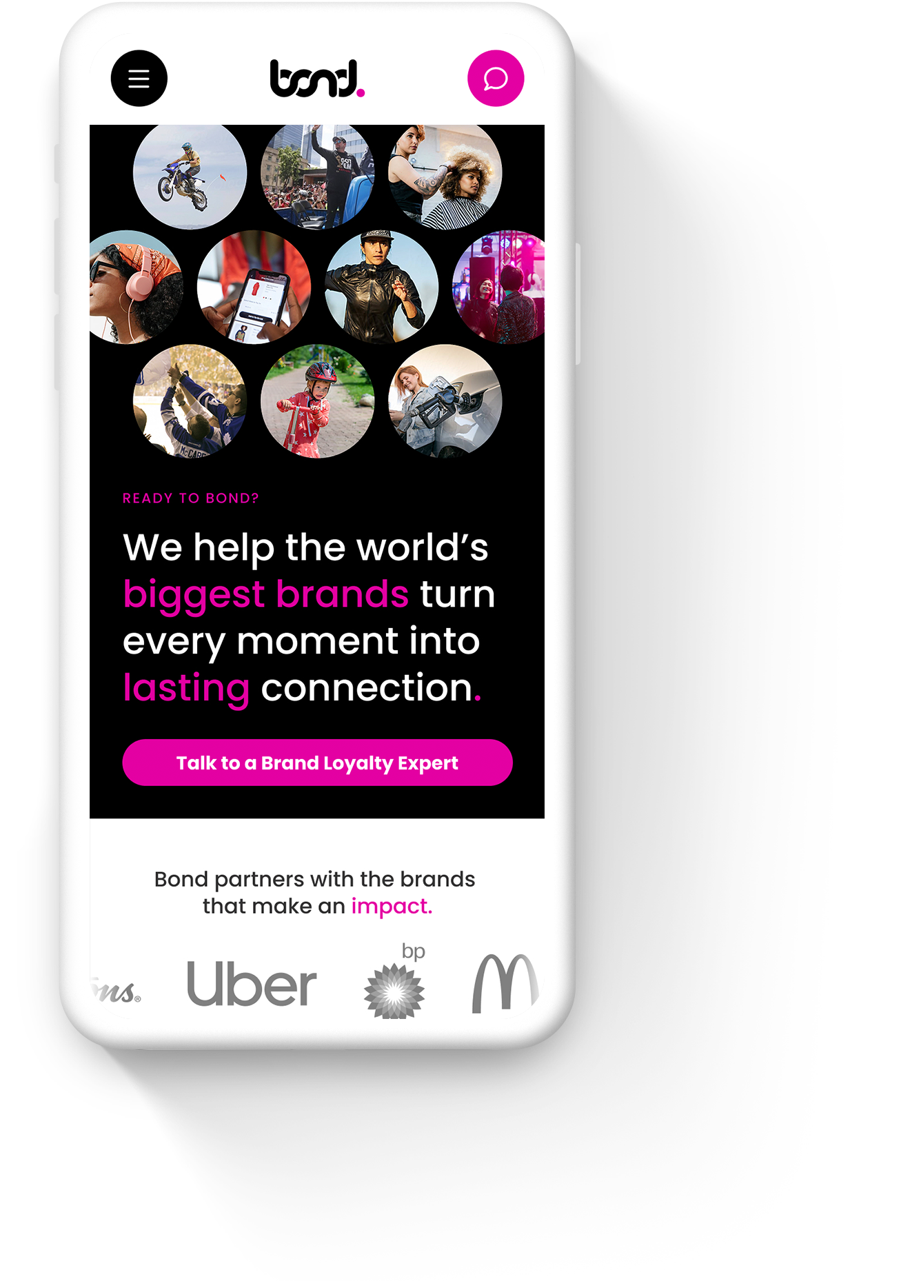 Mobile Website Design for Bond Brand Loyalty